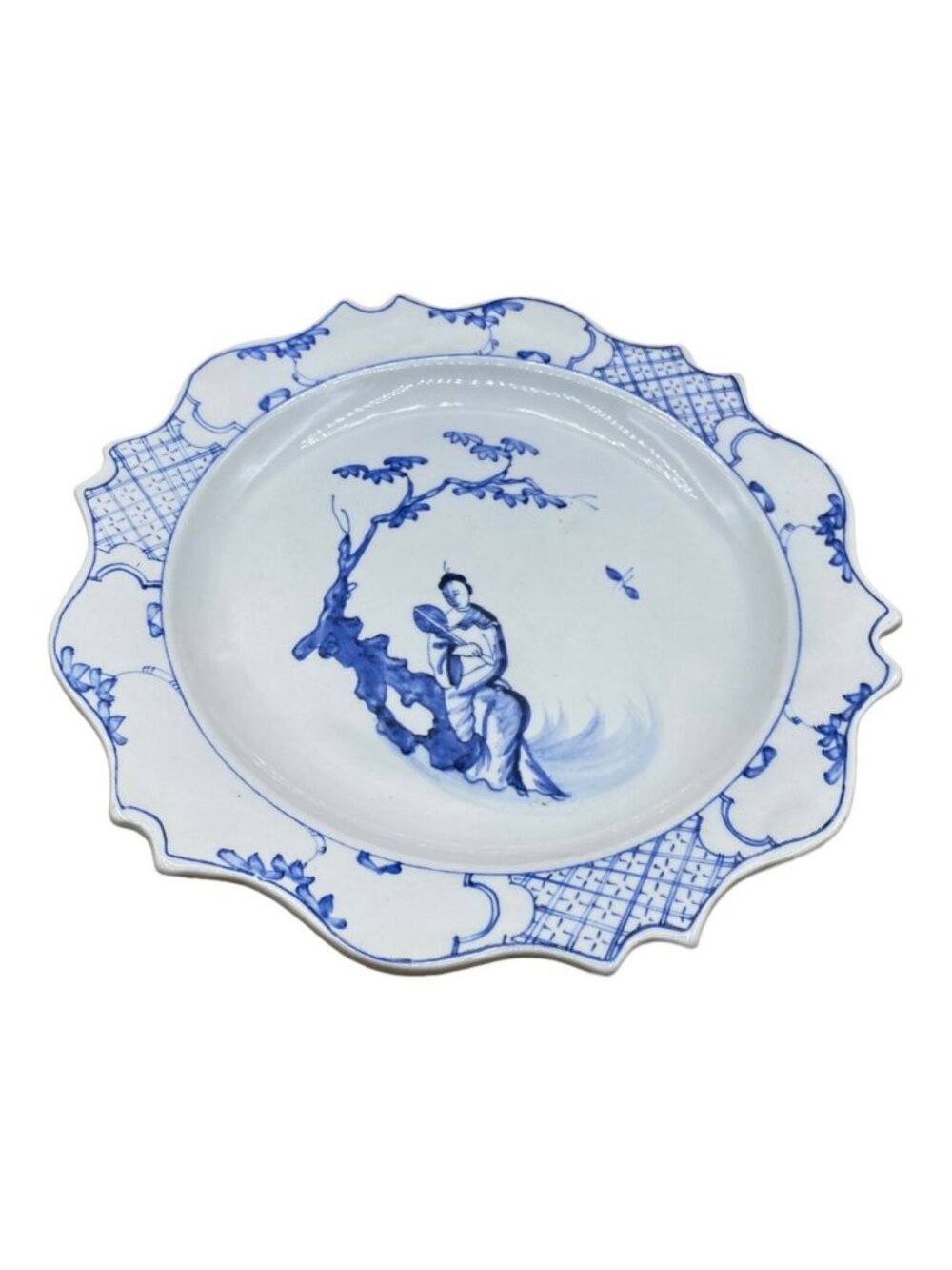 Vintage MMA Italy Blue White Asian Scene Metropolitan Museum Of Art 8 3/4”